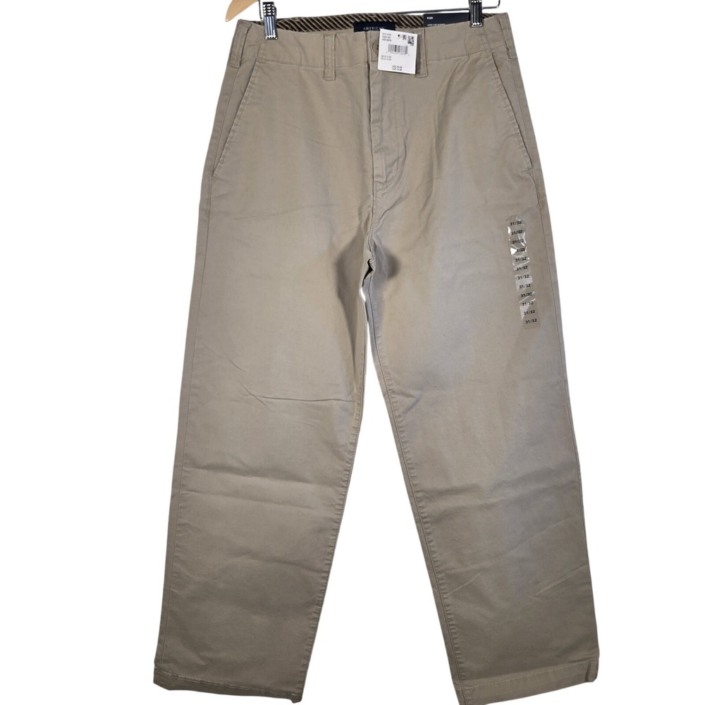 American Eagle Loose Lived-In Khakis‎ Mens 31x32 Tan Flex Chino Casual Pants